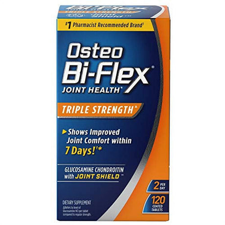 Glucosamine Chondroitin, Triple Strength by Osteo Bi-Flex W/ Vitamin C, Joint Health Supplements with Immune Support*, Gluten Free, 120 Coated Tablets