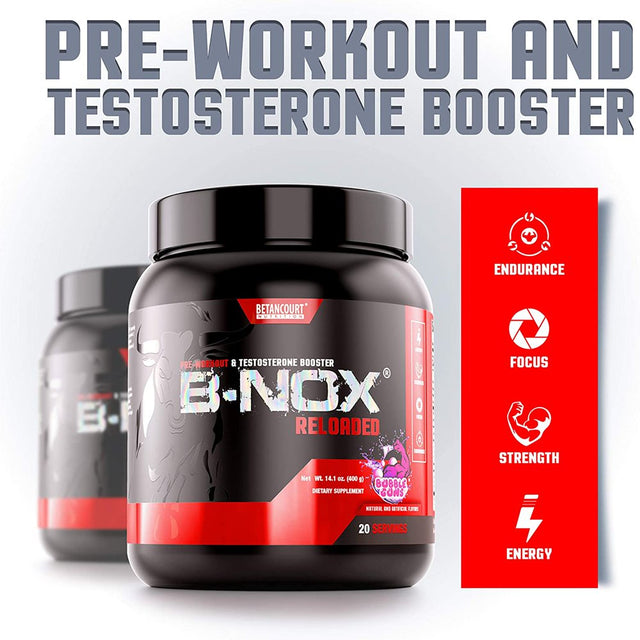 Bnox Reloaded Preworkout Testosterone Booster Bubble Guns (14.1 Oz. / 20 Servings)