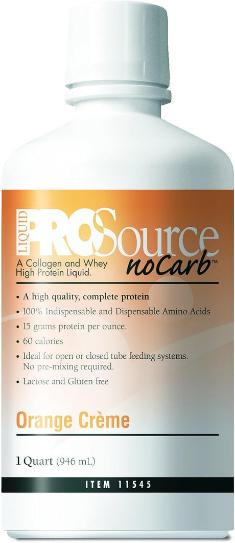 Prosource Nocarb Protein Supplement Orange Crème Flavor 32 Oz. Bottle Ready to Use, 11545 - Sold By: Pack of One