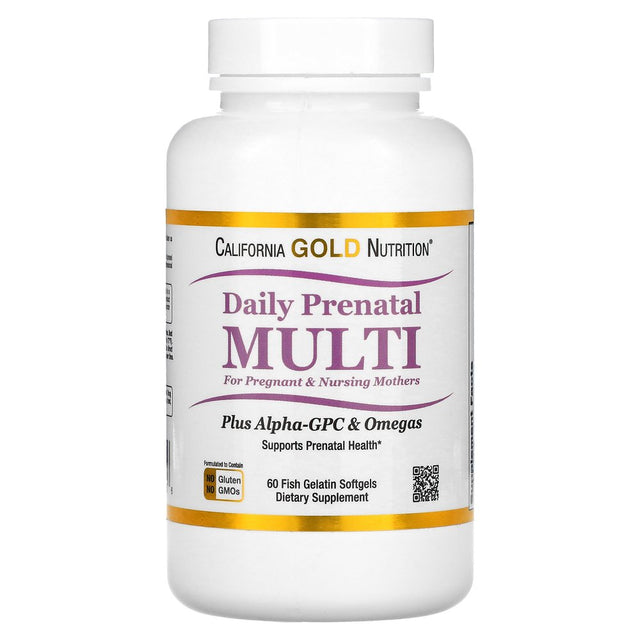 California Gold Nutrition Prenatal Multivitamin, 60 Fish Gelatin Softgel