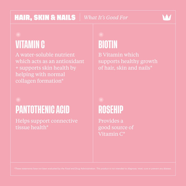 Health by Habit Hair Skin & Nails Supplement, Biotin, Hyaluronic Acid, 60 Capsules