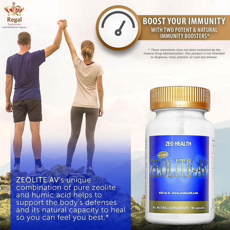 ZEOLITE–AV Capsules | Potent Immune System Booster with Humic Acid | Restore Trace Minerals, Replenish Electrolytes, & Remove Toxins | Promotes Energy, Restful Sleep, & Alleviates Brain Fog (90 Count)