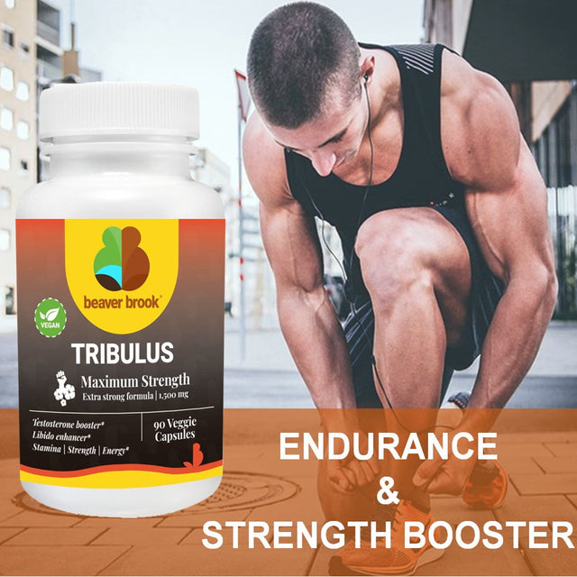 Beaver Brook High Potency Testosterone Tribulus Terrestris and Tongka Ali Extract, Non-Gmo, Gluten Free - 90 Capsules