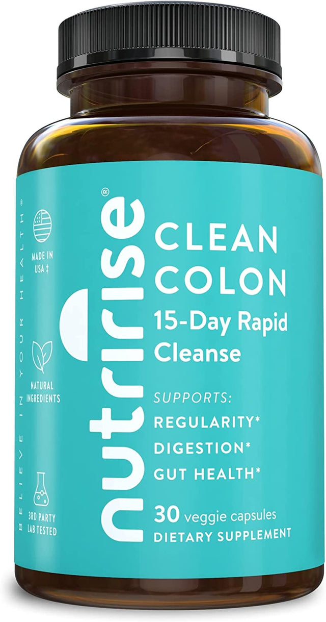 Nutririse 15 Day Quick Colon Cleanse for Gut Health - Digestive Support with Probiotics & Fiber for Constipation, Regularity & Bloating, Vegan-Friendly, Sugar & Gluten Free