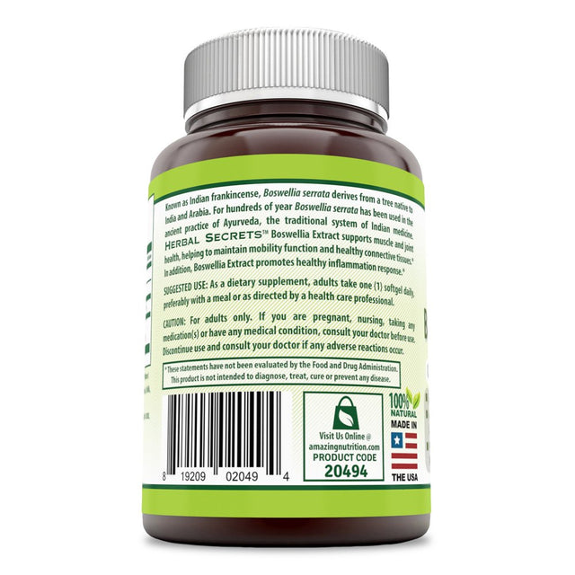 Herbal Secrets Boswellia Extract 500 Mg 120 Softgel