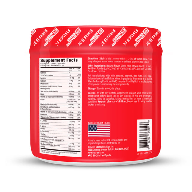 Biosteel Hydration Mix - Zero Sugar, Essential Electrolyte Sports Drink Powder - Mixed Berry - 20 Servings