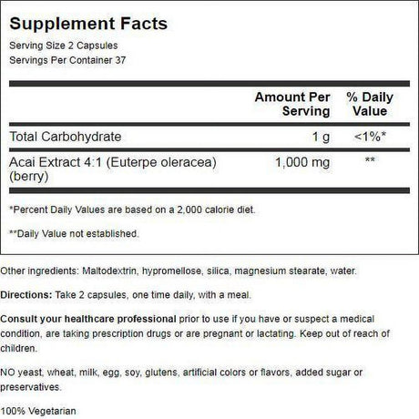 Natrol Acai Berry 1,000 Mg 75 Veg Caps