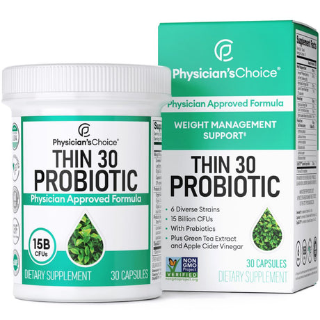 Physician'S Choice Thin 30 Probiotic 15 Billion Cfus - Supports Gut Health - Weight Management for Women & Men, 30 Ct.