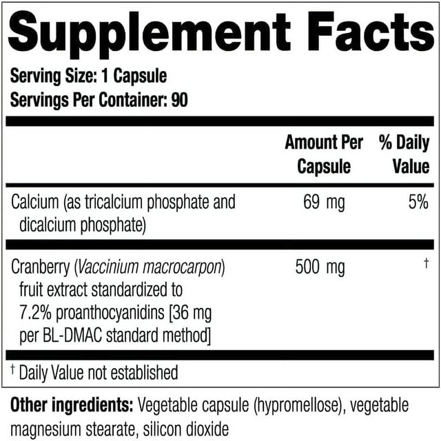 Theracran One Cranberry Supplement 36Mg Pacs per Capsule, 90 Day Supply