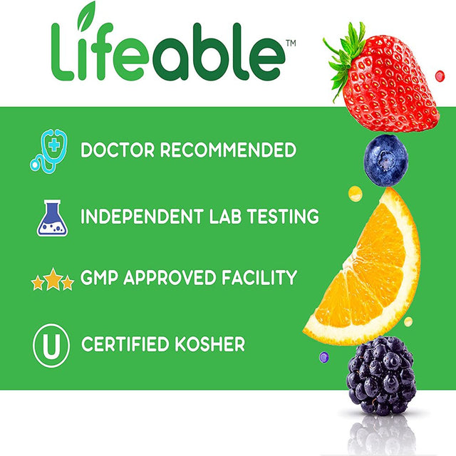 Lifeable Vitamin B Complex with Vitamin C - 90 Gummies