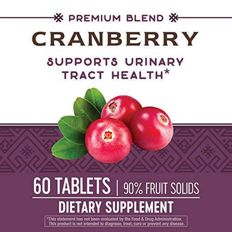 Nature'S Way Premium Blend Cranberry, Urinary Tract Health Support* Supplement with Vitamin C, 60 Tablets