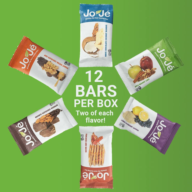 Joje Soft Baked Real Food Energy Bars | Chef Crafted, Althete Approved | Variety Pack | Whole Food, Gluten Free, Good Source of Fiber, Healthy Snacks | 12 Count