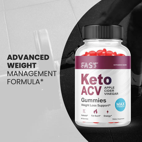 (1 Pack) Fast Keto ACV Gummies - Supplement for Weight Loss - Energy & Focus Boosting Dietary Supplements for Weight Management & Metabolism - Fat Burn - 60 Gummies