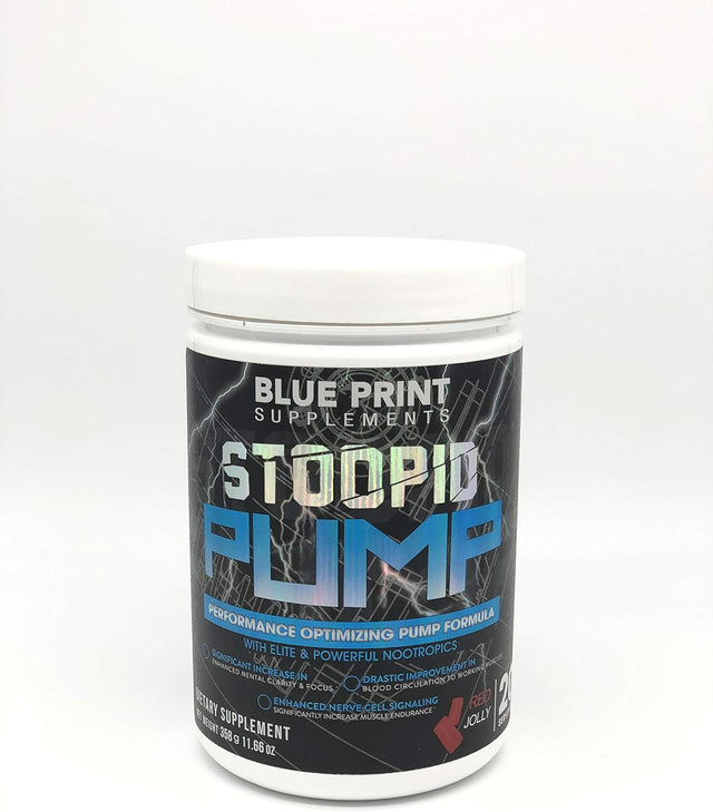 Stoopid Pump Non-Stimulant Pre-Workout and Nitric Oxide Booster (Red Jolly, 20 Servings)