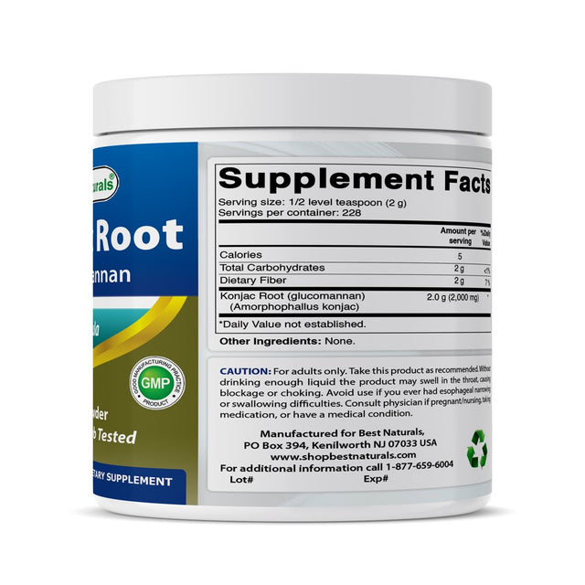 Best Naturals Konjac Root Weight Management Supplement, 2,000 Mg Glucomannan, 1 Lb