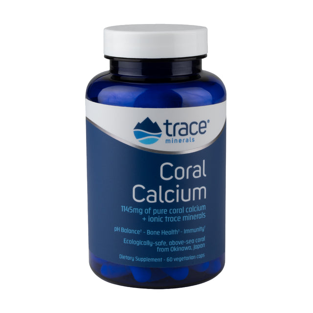 Trace Minerals | Coral Calcium with Concentrace | Gluten Fee, Ecologically Safe | 60 Vegetarian Caps