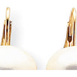 Leslies Fine Designer 14K Yellow Gold 14K10Mm-11Mm FW Cultured Pearl White Button Earrings (Length=20) (Width=10)