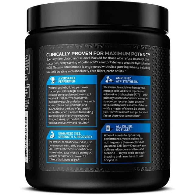 Creatine Powder | Cell-Tech Creactor | Creatine Hcl Formula | Muscle Builder for Men & Women | Creatine Hcl + Free-Acid Creatine | Creatine Su...