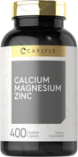 Calcium Magnesium Zinc | 400 Vegetarian Caplets | by Carlyle