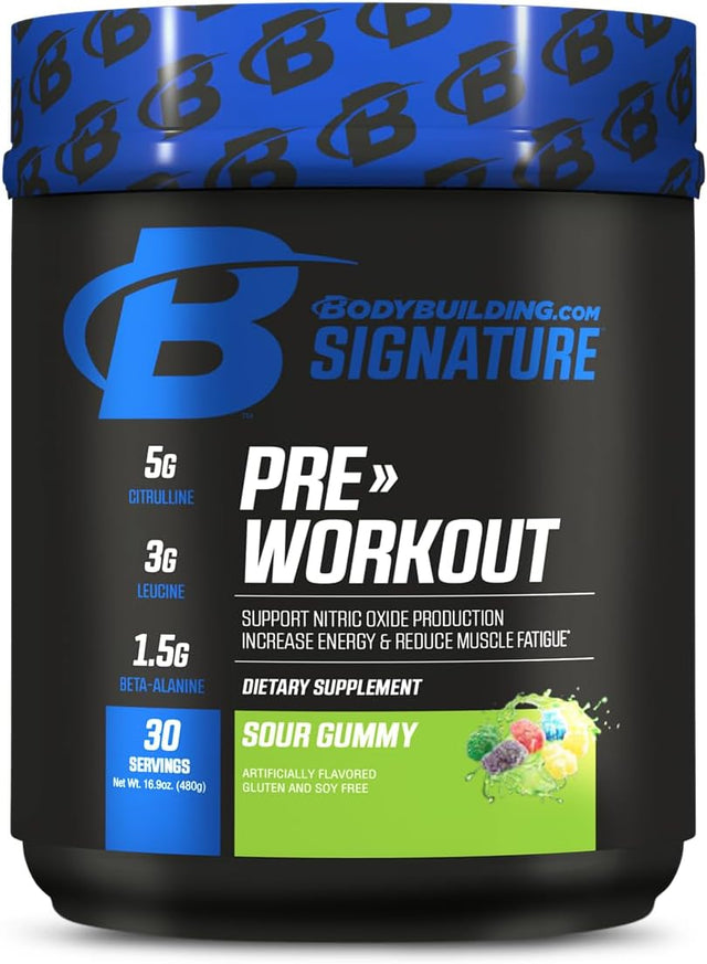 Bodybuilding Signature Pre Workout Powder | CARNOSYN, L-LEUCINE, L-CITRULLINE | Increases Focus, Fuels Performance | Fruit Punch, 30 Servings