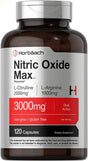 Nitric Oxide Supplement | 3000Mg | 120 Capsules | Nitric Oxide Pre Workout with L Arginine and L Citrulline for Men and Women | Non-Gmo, Gluten Free Formula | by Horbaach