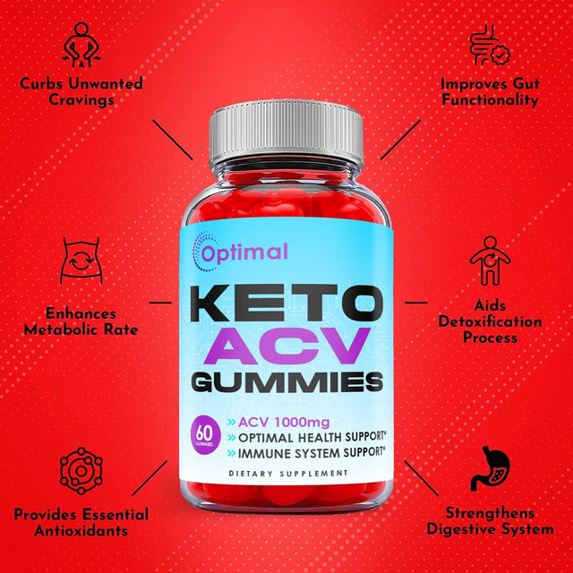 (2 Pack) Optimal Keto ACV Gummies - Supplement for Weight Loss - Energy & Focus Boosting Dietary Supplements for Weight Management & Metabolism - Fat Burn - 120 Gummies