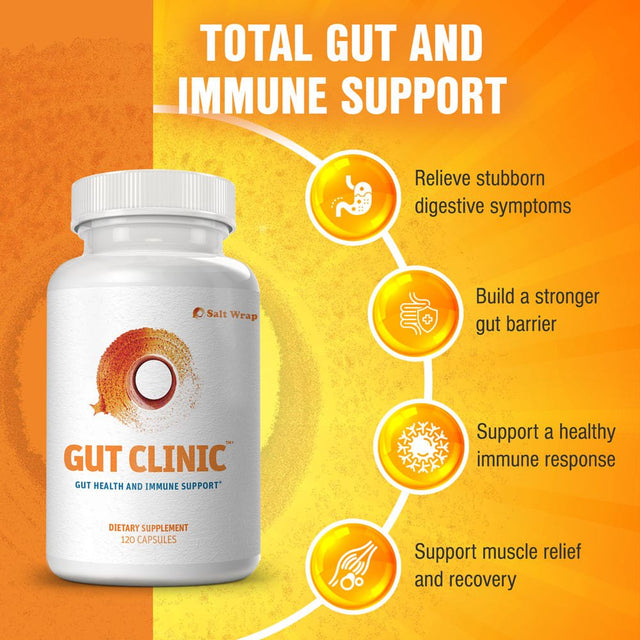 Saltwrap Gut Clinic - 4-In-1 Postbiotic Gut Health and Immune Support for Digestive Symptom Relief