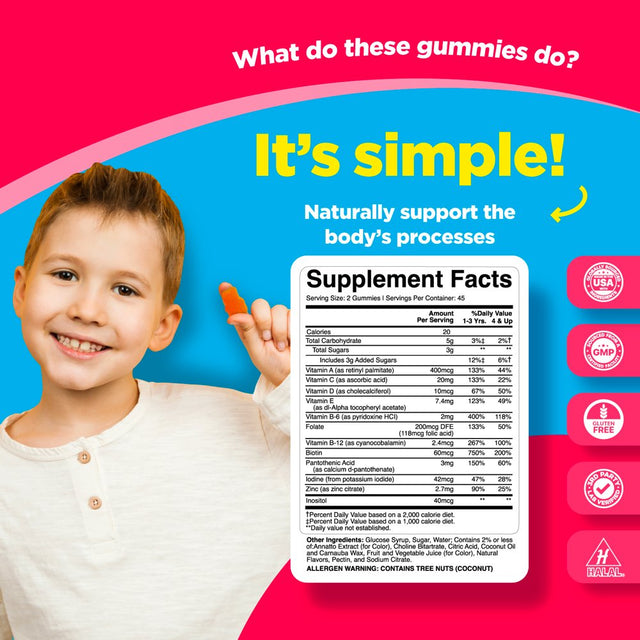 Kids Multivitamin Gummies - Phytoral 90Ct Delicious Children'S Natural Gummy Vitamins for Immune Support - Vitamin A, B, C, D, Zinc & More!