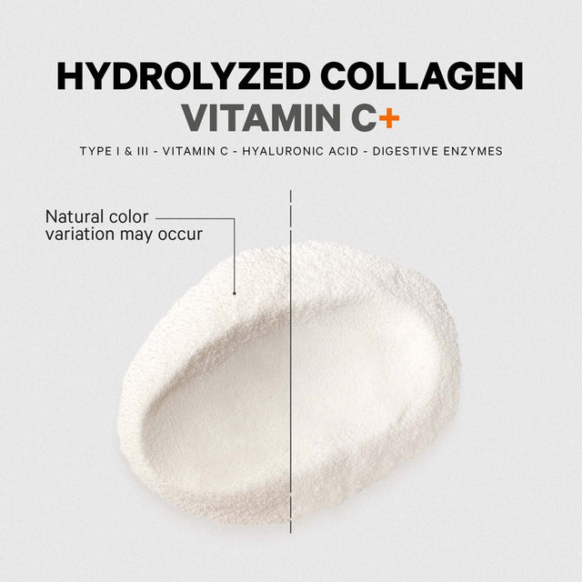 Codeage Collagen Peptides Powder, Type 1 & 3 Grass-Fed Bovine, Vitamin C, Enzymes, Hyaluronic Acid, 9.98 Oz