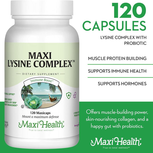 Maxi Health Kosher Maxi Lysine Complex 1000 Mg - 120 Maxicaps