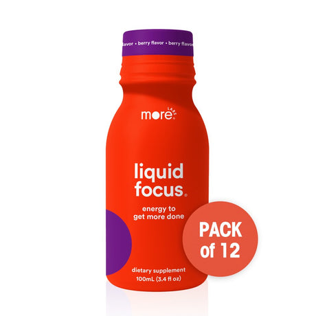 More Labs Liquid Focus, Nootropic Smart Drink with Powerful Antioxidants and Adaptogenic Herbs for Energy and Concentration, Energy Shot, 150Mg Caffeine