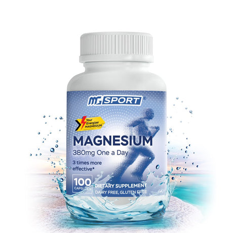 MGSPORT High Absorption Magnesium 380Mg Magnesium Oxide Monohydrate, 100 Servings