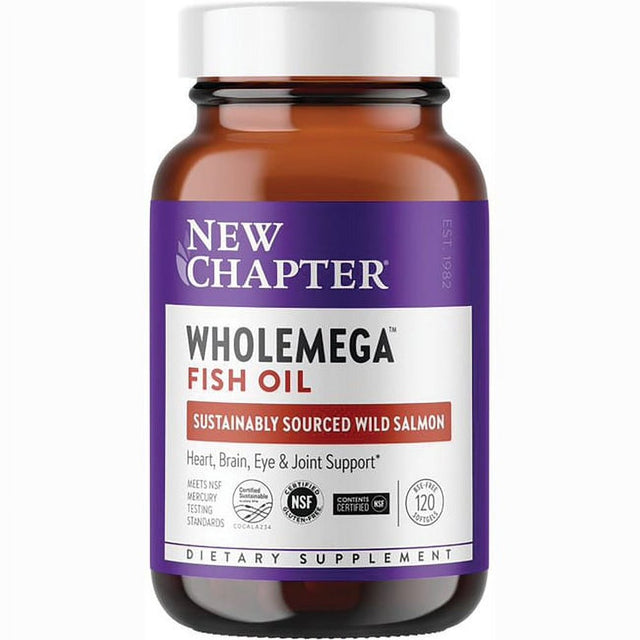 New Chapter - Wholemega 100% Wild Alaskan Salmon Extra Virgin Omega-Rich Fish Oil 1000 Mg. - 120 Softgels