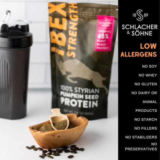 Schlacher & Söhne Styrian Pumpkin Seed Protein Powder: 100% Pure, Organic Plant Protein, Non GMO, Gluten Free, Vegan, No Additives, Boost’S Immune System, Improves Digestion, Made in Austria 17.6 OZ