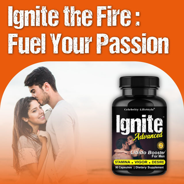 Ignite Testosterone Booster Vitamins for Men, Vitality Booster 90 Caps