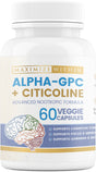 Maximize within Alpha GPC + Citicoline 60 Cap, 1600Mg Concentrated Formula - Supports Memory, Focus, Mood & Energy