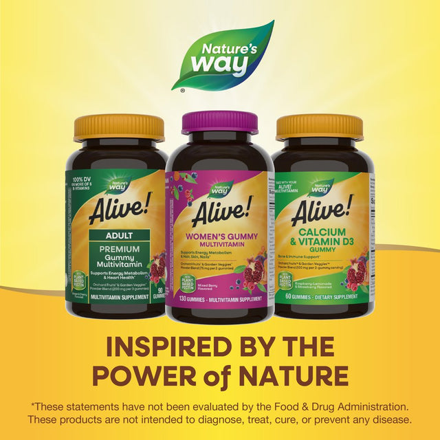 Nature'S Way Alive! Women'S Gummy Multivitamins, B-Vitamins, Mixed Berry Flavored, 130 Count