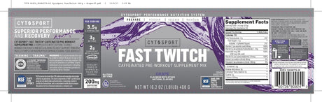 Fast Twitch from the Makers of Gatorade,Caffeinated Pre-Workout Supplement Mix,Grape,1.01Lb (Pack of 1),3.5G L-Citrulline,3G Betaine,2G Carnosine Beta-Alanine,Vitamin B6,B12 and 200Mg Caffeine