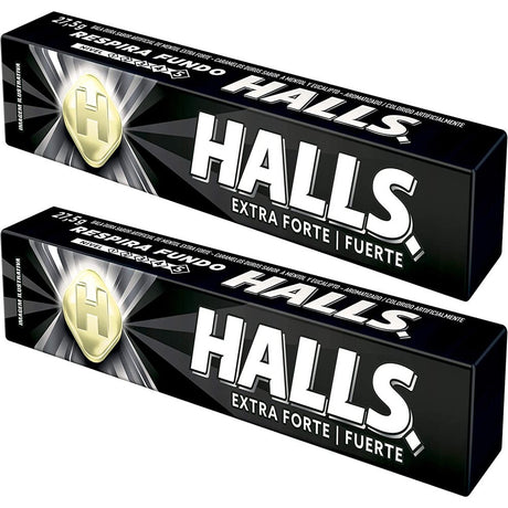 Halls Extra Strong / Forte Menthol Sore Throat Drops, Level 5, Two Packs of 10 Drops (20 Total Drops)