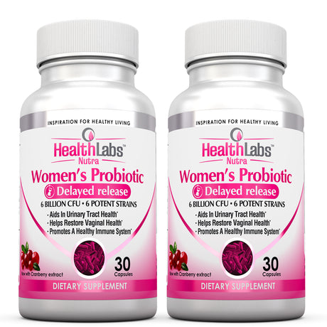 Health Labs Nutra Probiotics for Women 2-Month Supply with Cranberry & D-Mannose Â€“ Promotes Optimal Vaginal, Urinary and Digestive Health (Pack of 2)