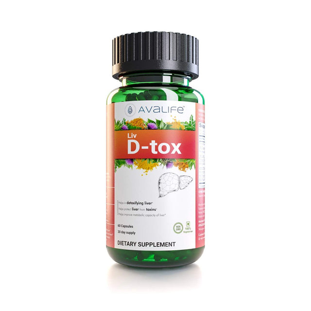 Avalife Liv D-Tox - Ultimate Liver Cleanse & Detox Formula for Men & Women - Gluten Free, Vegan & Non-Gmo - 60 Capsules