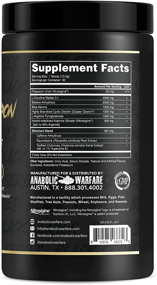 Anabolic Warfare Nuclear Armageddon Pre Workout Powder Pre-Workout for Men & Women with L-Citrulline, Beta Alanine Powder and Caffeine (Ballistic Berry Lemonade - 30 Servings)