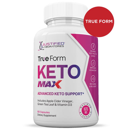 (2 Pack) True Form Keto ACV MAX Pills 1675Mg Alternative to Gummies Dietary Supplement 120 Capsules