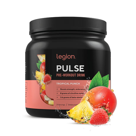 Legion Pulse Pre Workout with Caffeine for Energy, Tropical Punch, 20 Servings