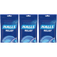 HALLS Relief Menthol Flavor Cough Drops, 30 Drops per Pack ,90 Drops Total (3 Pack)