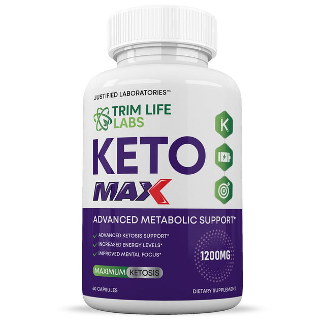 (3 Pack) Trim Life Labs Keto Max 1200MG Pills Includes Apple Cider Vinegar Gobhb 180 Capsules