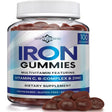 Simple Wonders Iron Gummies for Women, Men & Kids, Iron Chewable Supplement Multivitamin, 100 Count