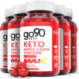 (5 Pack) Go90 Max Keto ACV Gummies - Supplement for Weight Loss - Energy & Focus Boosting Dietary Supplements for Weight Management & Metabolism - Fat Burn - 300 Gummies