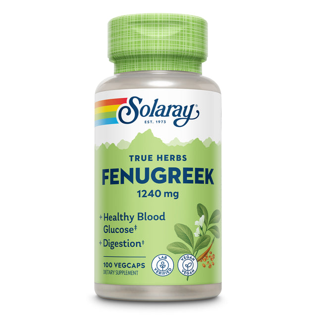 Solaray Fenugreek Seed 1240 Mg | Healthy Digestion & Stomach Comfort, Blood Sugar & Lactation Support | 100Ct, 50 Serv.