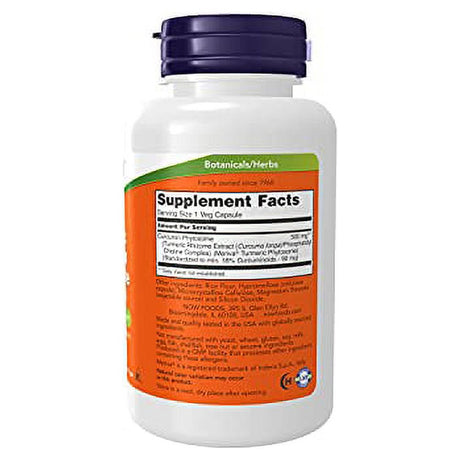 NOW Supplements, Curcumin Phytosome, Bio-Enhanced Turmeric Extract, 60 Veg Capsules